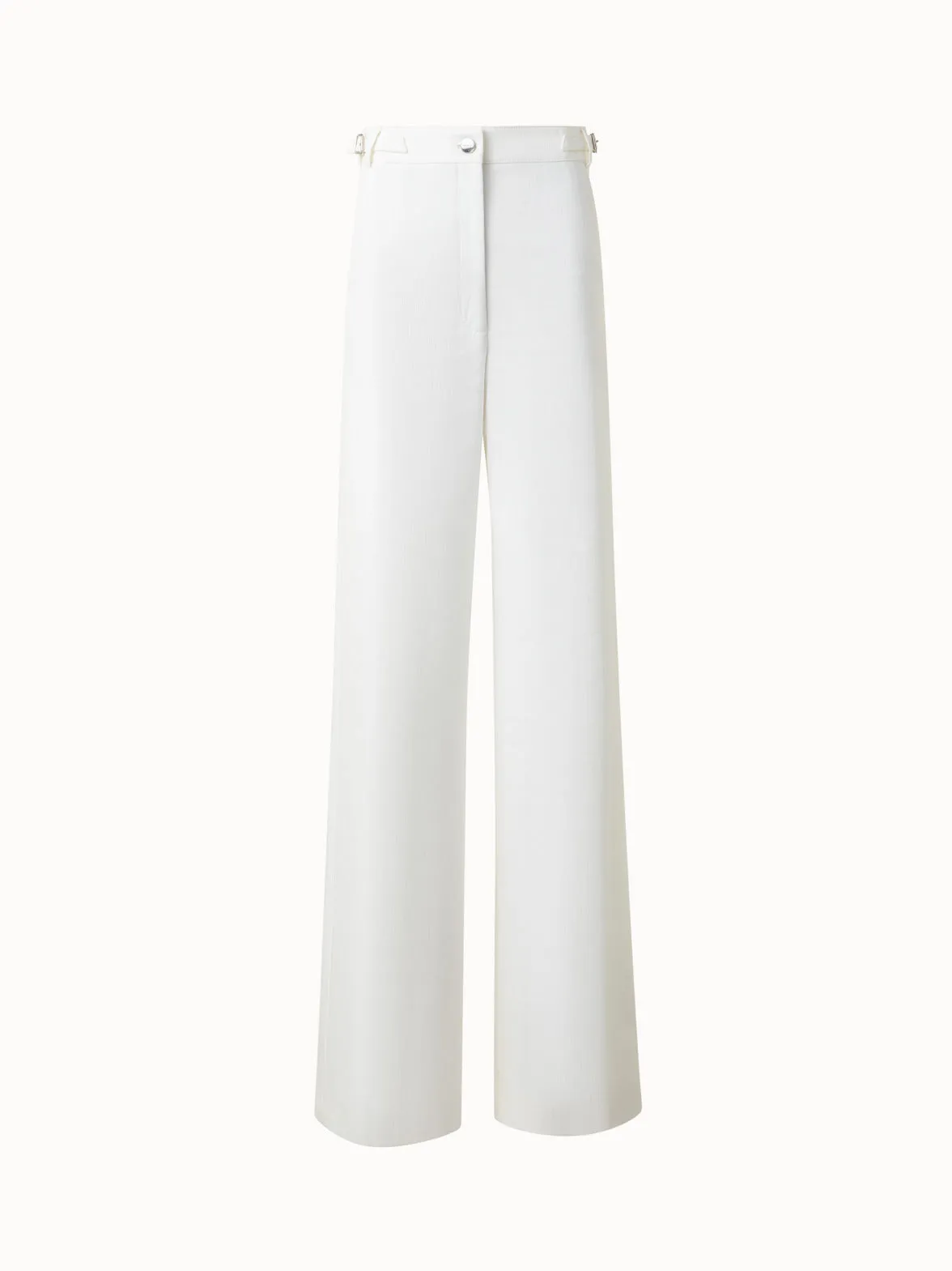 Wide Cotton Denim Stretch Pants