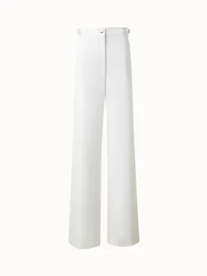 Wide Cotton Denim Stretch Pants