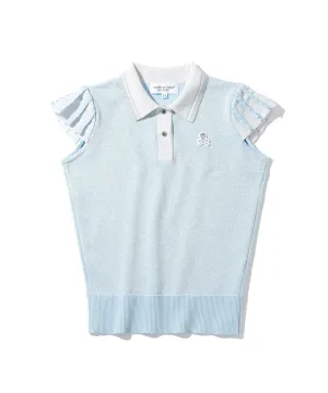 Women's Romance Sparkly Knit Polo Sax