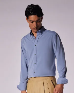 Wrinkle-Free Bamboo-Blend Dobby Shirt - Grey